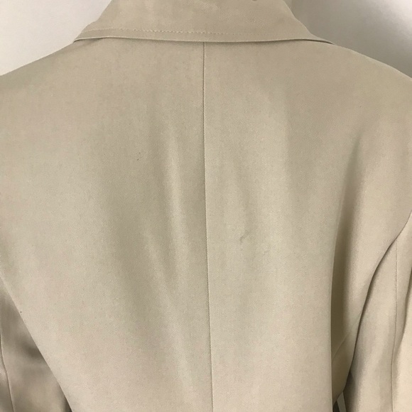 Vintage 100% silk khaki pant suit wide pleated leg - Picture 10 of 11